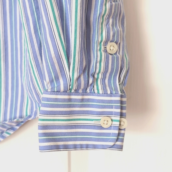 Ralph Lauren Blue striped Button Down Dress Shirt. Size 8 Boys - Picture 3 of 8